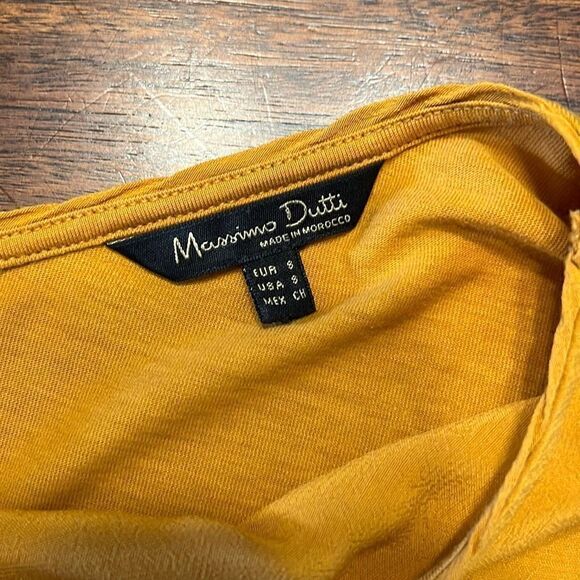 Massimo Dutti Marigold Yellow Orange Ruffle Sleeve Blouse US S - Picture 4 of 7